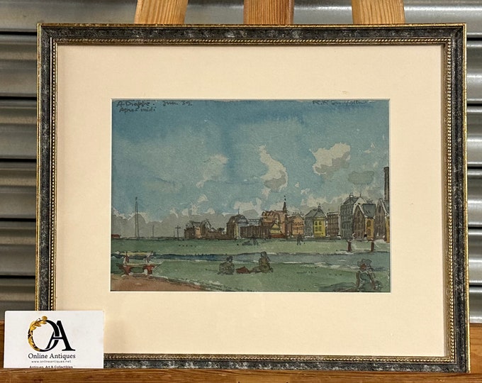 Original Watercolour ‘A Dieppe Apres Midi’ Signed R F Goodfellow (1894-1985)