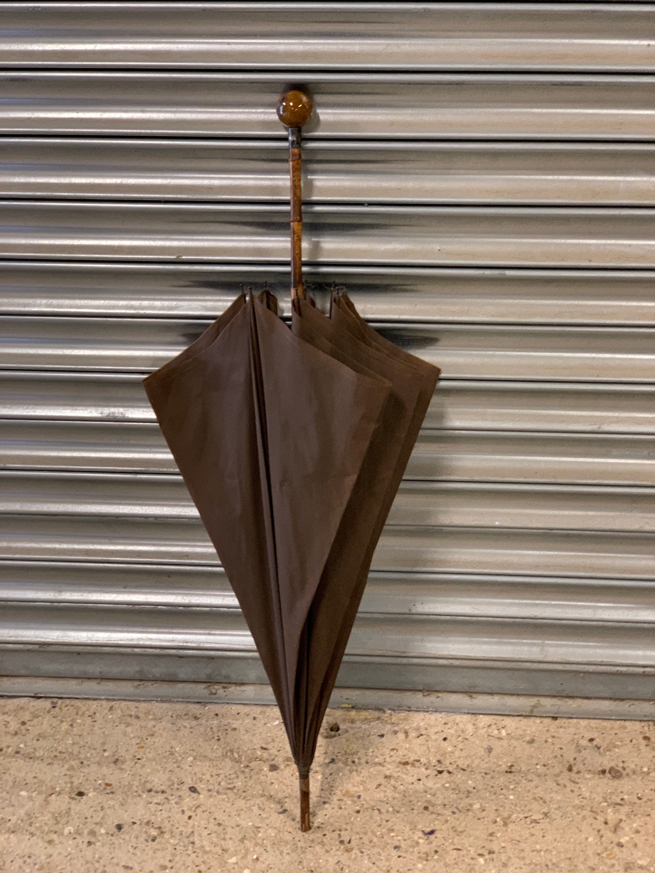 Unusual Early 20th Century Antique Vintage Umbrella with Bamboo Shaft