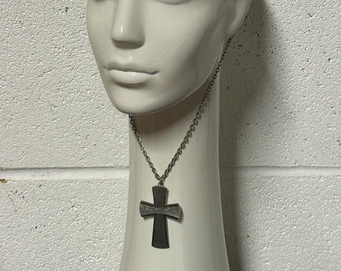 Jorgen Jensen Vintage Pewter Cross Pendant Design 195 Made in Denmark
