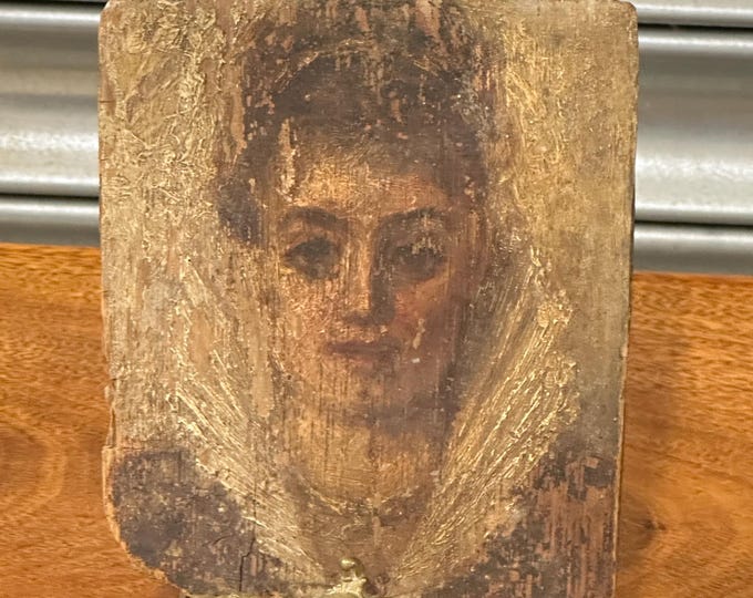 Exquisite 19th Century Miniature  Female Portrait, Original Victorian Oil Painting on Board