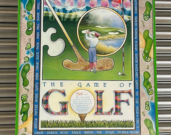 Fabulous Large Framed and Glazed Golf Print ‘ The Game of Golf’ Jack Crompton 1985 CR Fine Arts