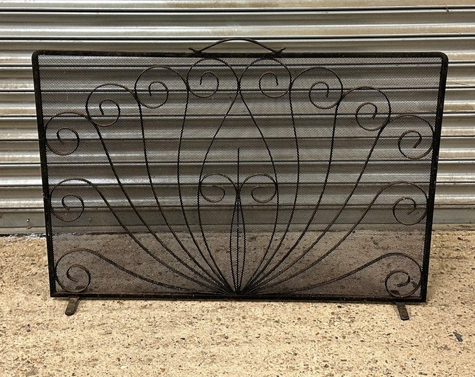 Lovely Vintage Decorative Wrought Iron Fire Guard