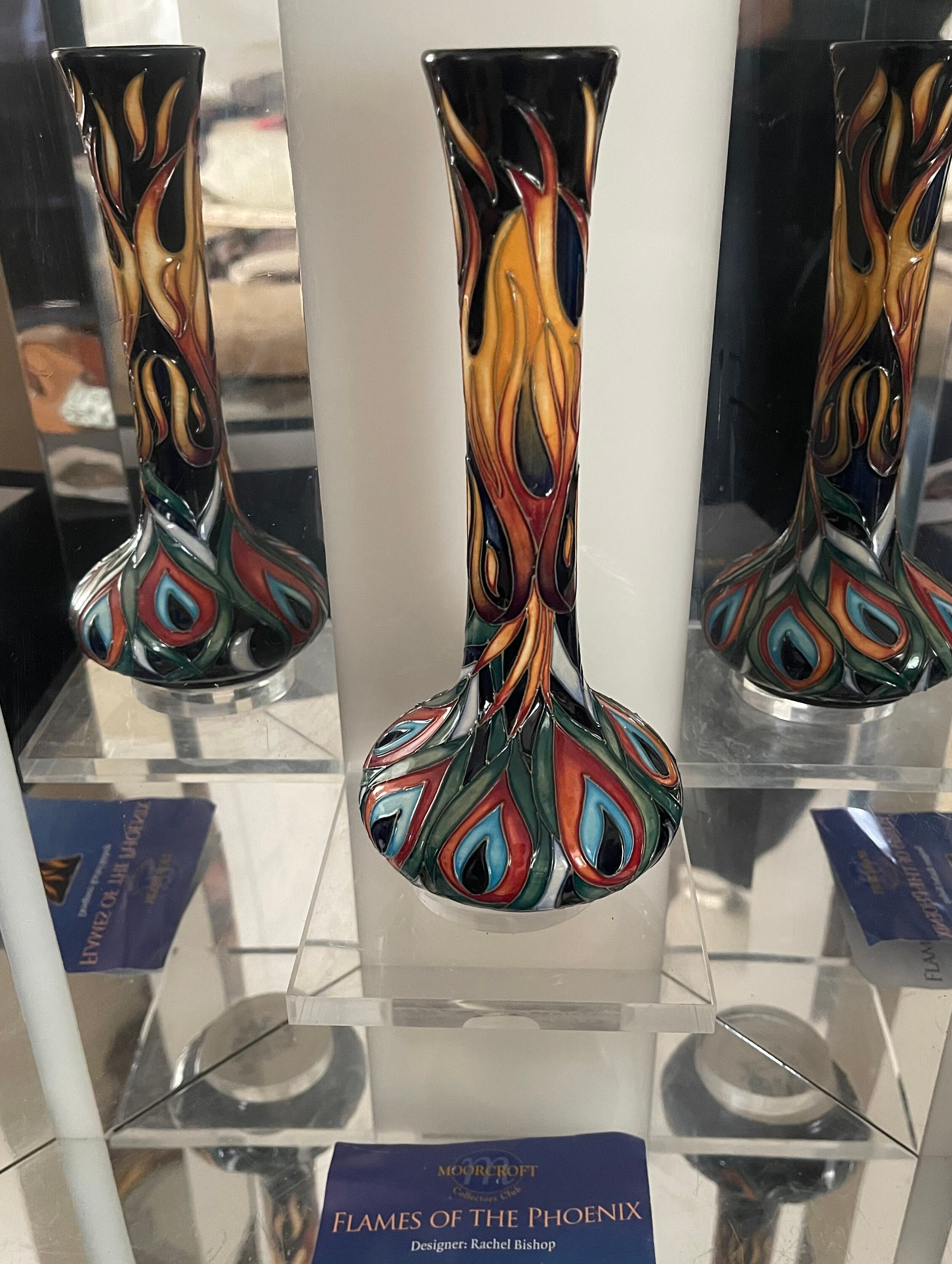 Stunning Moorcroft 'Phoenix Bird' Vase, Designed by Rachel