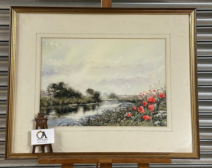 Stunning Original Watercolour Titled Summer Poppies Signed D A Massey (?) or D L Massey