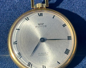 Gentleman's Super Slim Top Wind Swiss Pocket Watch Rolls Royce c1960 - Works