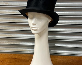 Antique Black Silk Plush Top Hat – Woodrow & Sons, 42 Cornhill London – Classic Gentleman’s Topper