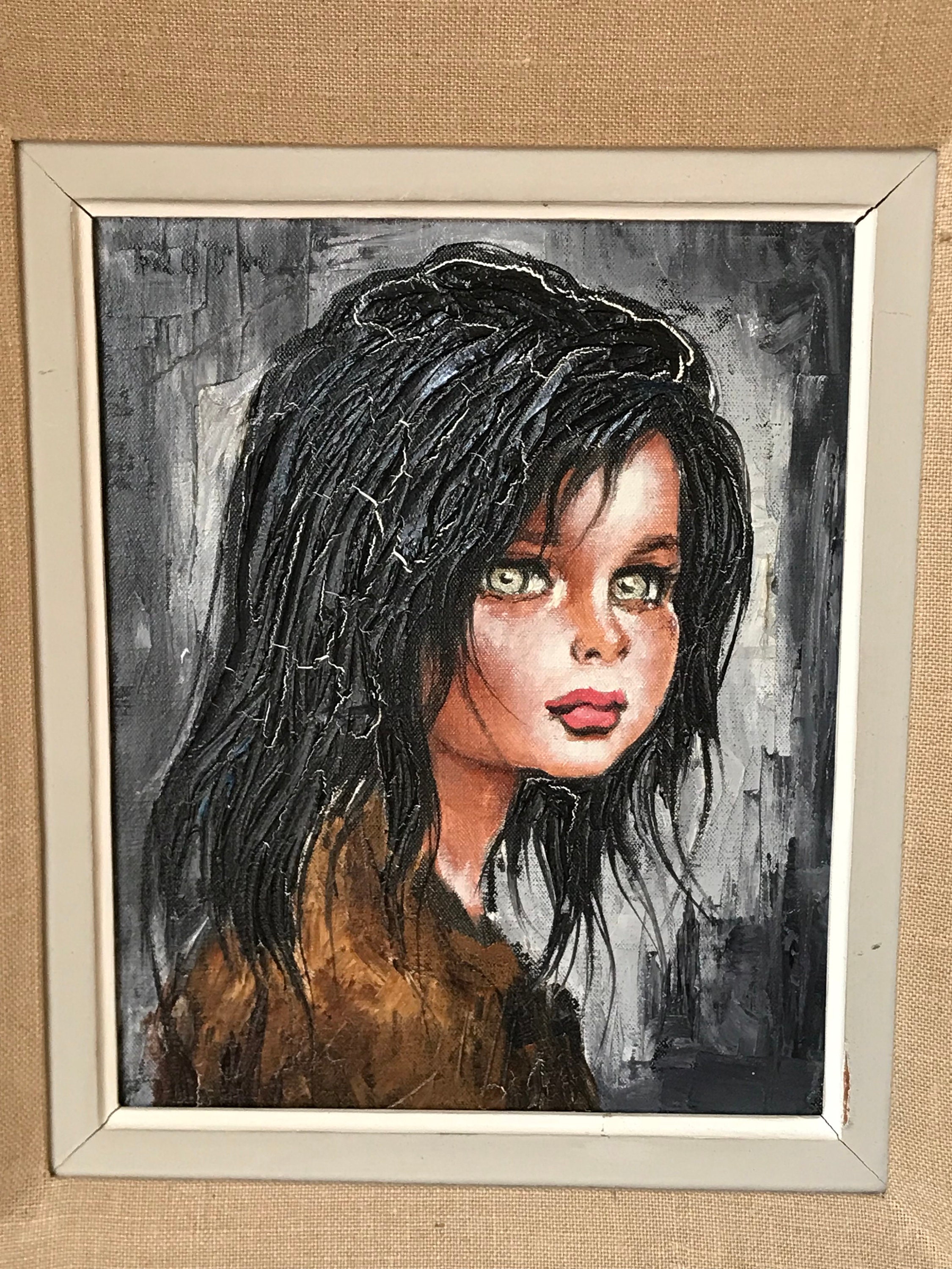 Lovely Original Mid Century Oil Painting of A Young Girl by Etienne Roth