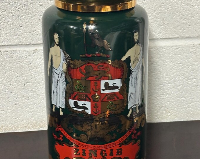 Large Royal Pharmaceutical Society Victorian Styls Apothecary Jar - Zingib - With Armorial Crest - Ltd Edt Of 500
