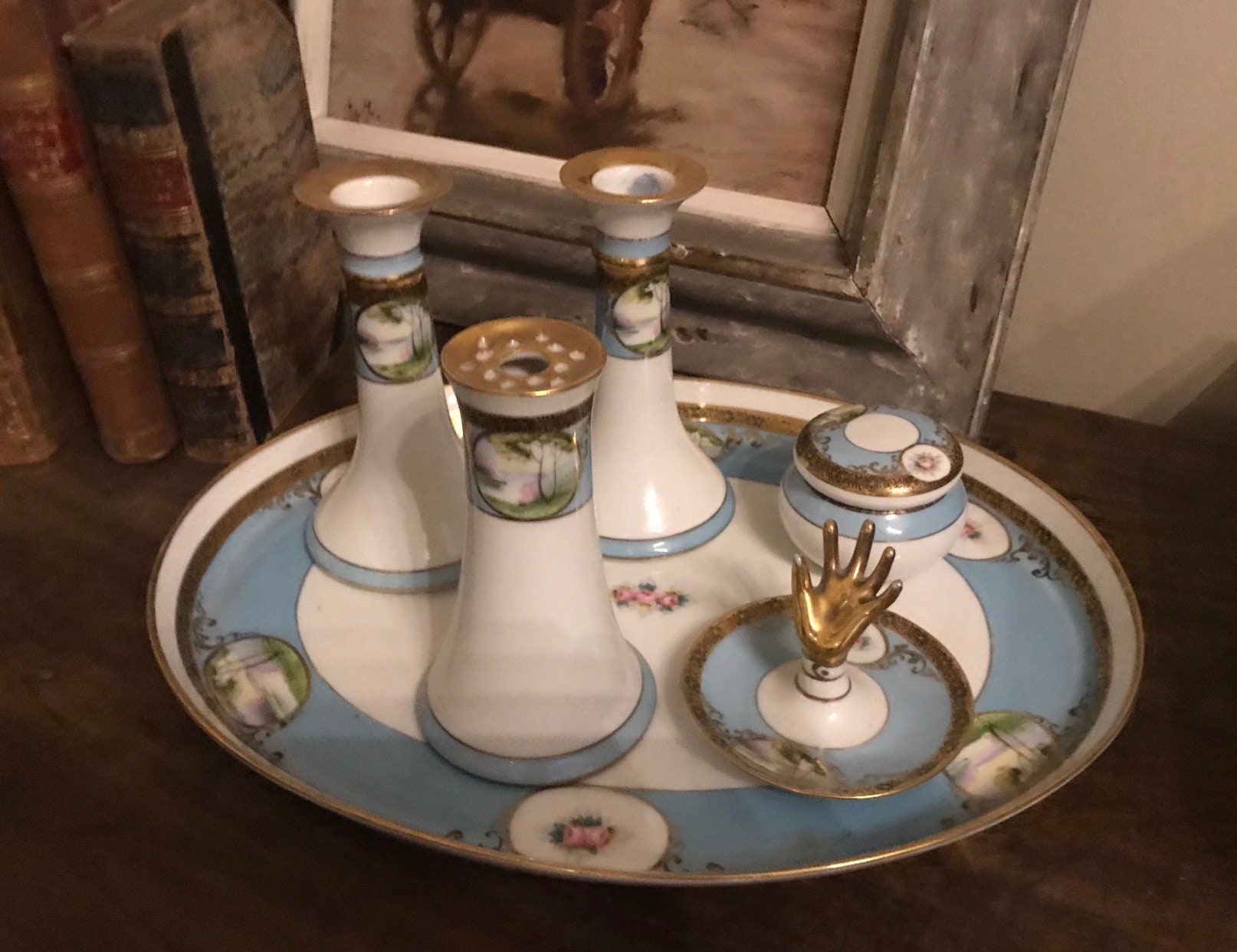 Stunning Beautiful Antique Kokura Noritake Dressing Table Vanity Set