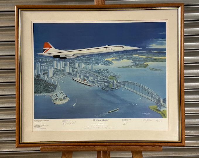 Limited Edition Print 134/350 "The Record Breaker London - Sydney Concorde Flight"