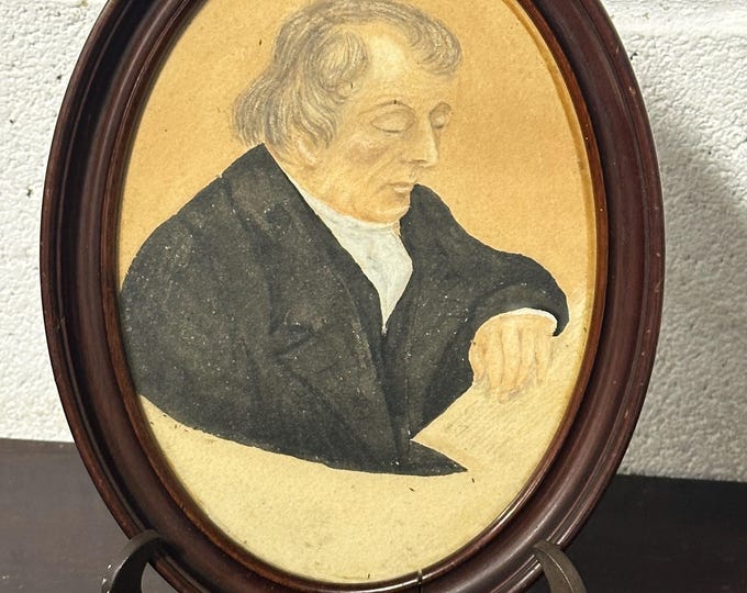 Antique Oval Portrait Of Richard Elgar Relation To Composer Sir Edward Elgar