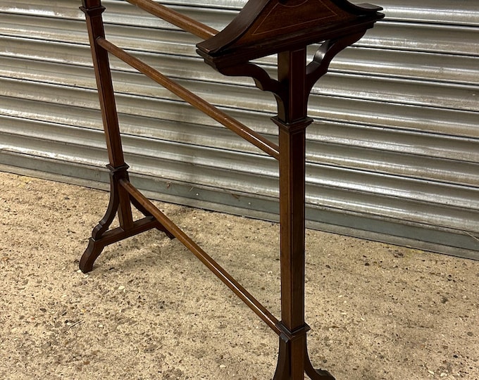 Handsome Edwardian String Inlaid Mahogany Towel Rail, Country House Proportions