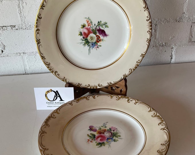 Pair of Wonderful 19th Century Hand Painted Floral Decorated Plates