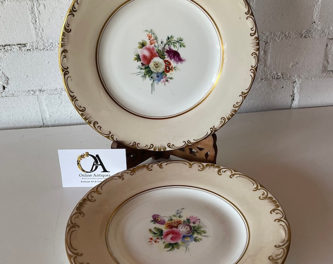 Pair of Wonderful 19th Century Hand Painted Floral Decorated Plates