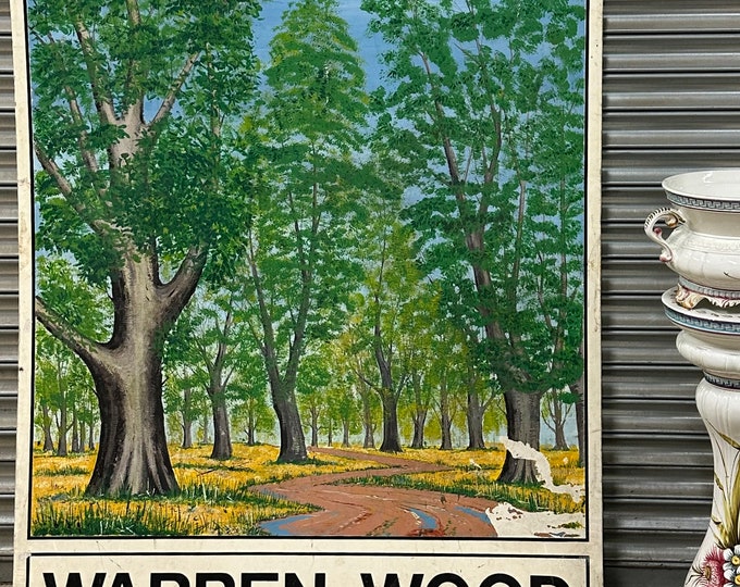 Large Vintage Fibreglass Hand Painted Warren Wood Sign