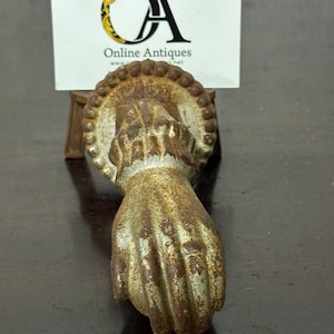 Antique French Cast Iron / Metal Ladies Hand Door Knocker