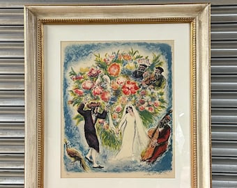 Ira Moskowitz “Bride & Groom” Limited Edition Lithograph Print 26/150 Signed Framed