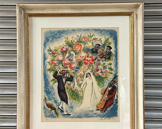 Ira Moskowitz “Bride & Groom” Limited Edition Lithograph Print 26/150 Signed Framed