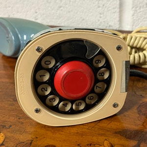 Vintage Ericsson Ericofon Cobra Telephone with Dial to Base c1960's Royal Navy Blue image 2