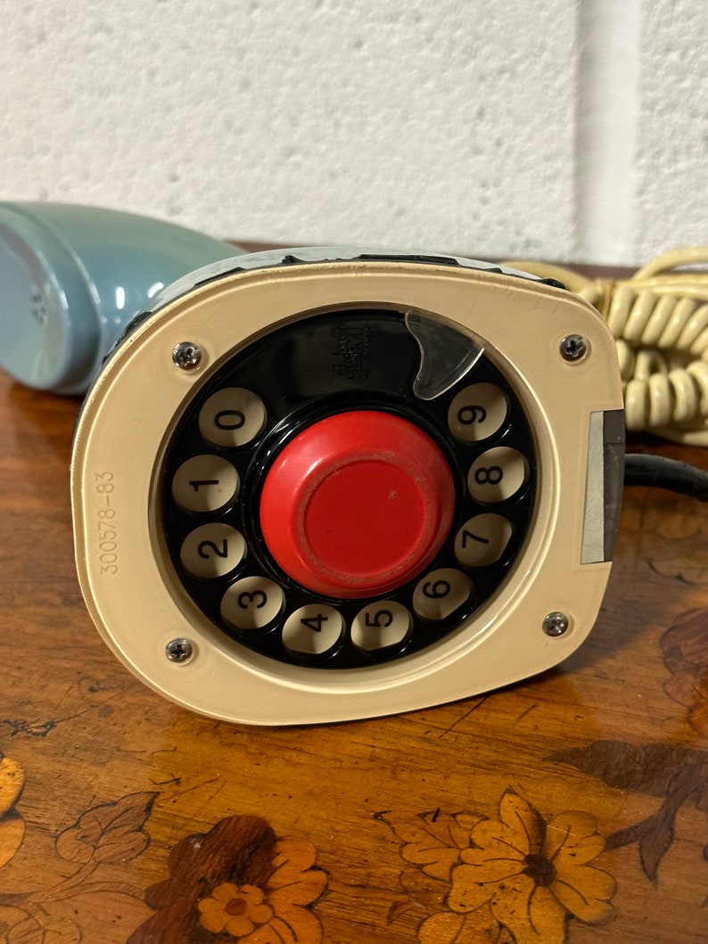 Vintage Ericsson Ericofon Cobra Telephone with Dial to Base c1960's Royal Navy Blue image 2