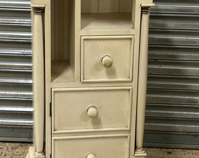 Vintage Cream Painted Pine Cabinet