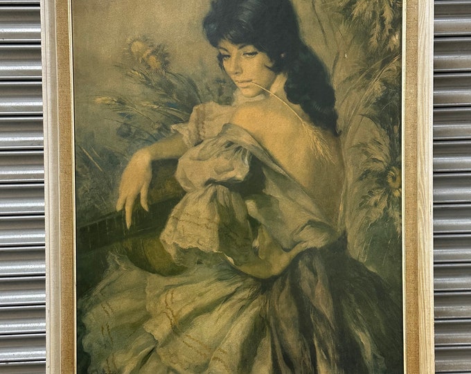 Vintage Mid Century Francisco Ribera Gomez 'la Nina De Los Tientos’ Print