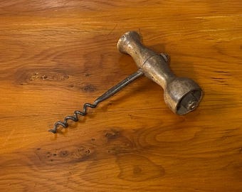 Antique Wooden Corkscrew Wine Bottle Opener - Collectible / Rare Antiques