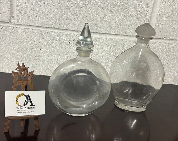 Two Oversized Large French Guerlain Glass Perfume Bottles