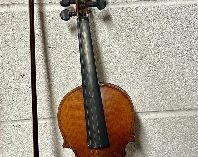 Small Violin with Bow – 47cm – Chinese Label Inside – Student / Decorative