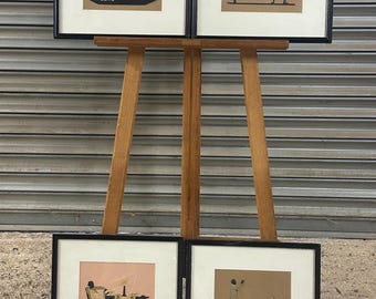Set Of Four Framed & Glazed Art deco Style Silhouettes - Unsigned