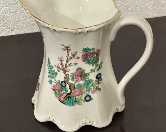 Vintage Antique Bone China Indian Tree Design Milk Jug