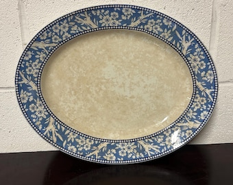 Antique English Wedgwood Hawthorn Very Large Ceramic Serving Platter