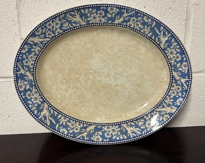 Antique English Wedgwood Hawthorn Very Large Ceramic Serving Platter