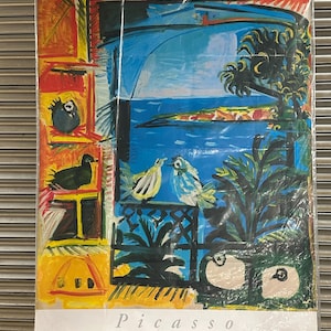 Large PABLO PICASSO The Pigeons Offset Lithograph c1995 Impressionism Art