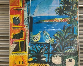 Large PABLO PICASSO The Pigeons Offset Lithograph c1995 Impressionism Art
