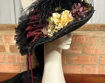 Gorgeous Vintage “Hopeless Romantic” Occasion Hat / Millinery Hat With Hat Box