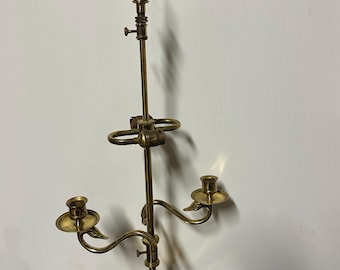 French Empire Style Brass 2 Swan Bouillotte Table Lamp - Missing Shade
