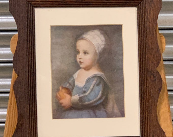 Beautiful Quality Print Of King James II as an Infant - After the Original by Sir Anthony Van Dyck in a Gorgeous Arts and Crafts Frame