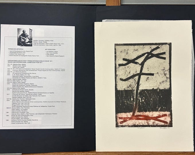 Original Abstract Lithograph Titled Scripture by Frank Carmelitano - Limited Edition 13/50