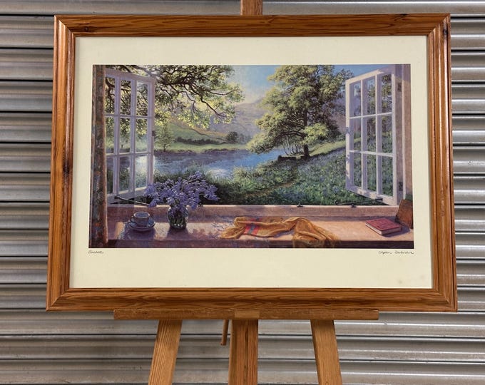 Beautiful Large Framed & Glazed Print Titled Bluebells By Stephen Darbishire