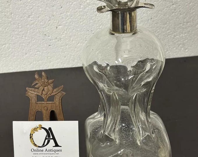 Handsome Silver Collared Hallmarked For Birmingham 1904 Glug Glug Decanter