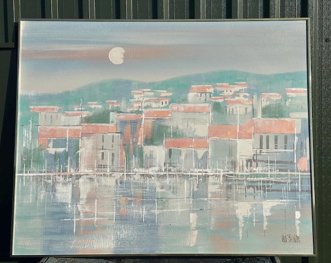 X Large Vanguard Studios Lee Reynolds Abstract Cityscape Oil Painting On Canvas