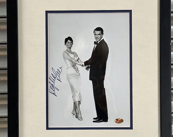 Sportizus Certified Sophie Loren Autograph Iconic Image With Cary Grant