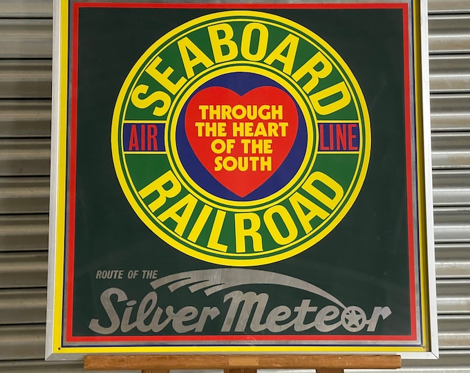 Fabulous Rare Limited Edition American Railroad Advertising Sign ‘Seaboard’ by Ian Logan -1973