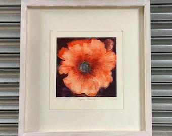 Original Etching Limited Edition 1/6 Titled Poppy Blowup 1 By Felise Dumas - Art