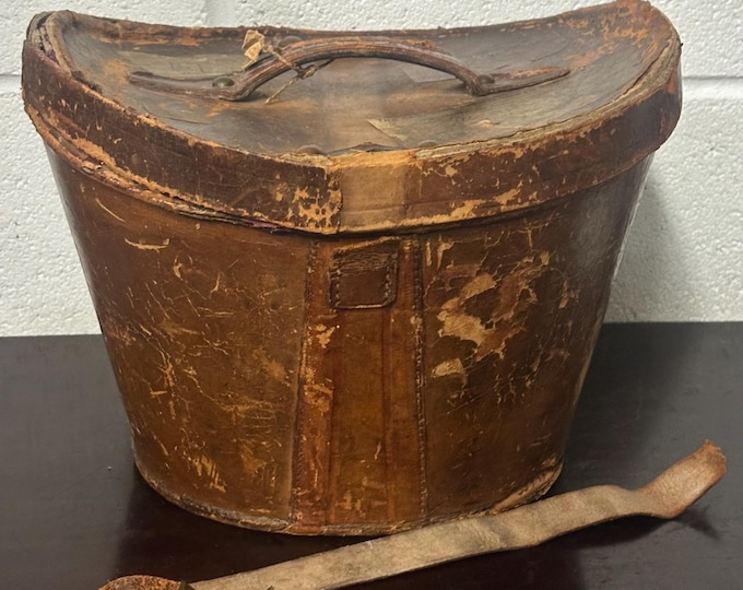 Antique Army & Navy Silk Top Hat with Original Leather Case Edwardian