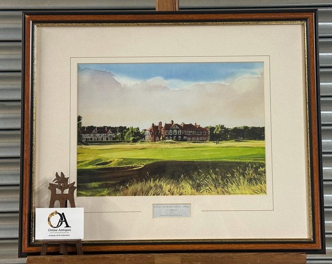 Framed Print Of The Royal Lytham & St Anne’s, 1st Green by Kenneth Reed