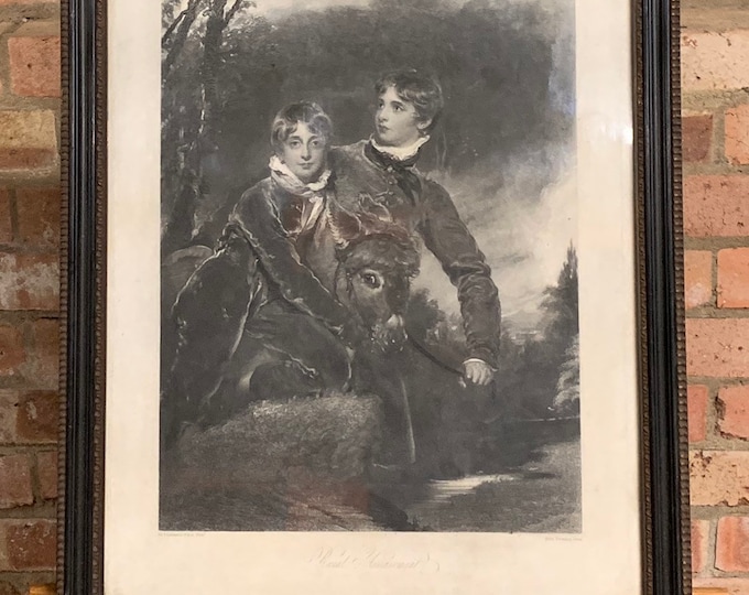 Fabulous Rare Antique 19th Century Engraving after the painting by Sir T Lawrence titled Rural Amusement