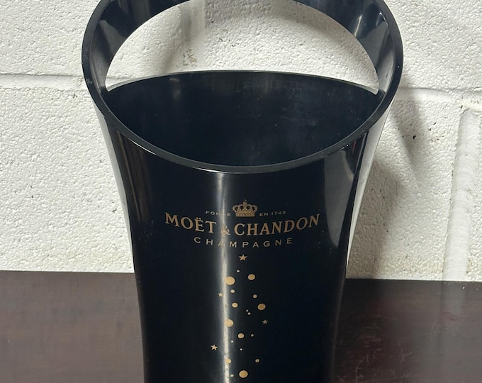 Jean Marc Gady Moet Chandon Champagne Ice Bucket Black Acrylic Black Limited ED Gold Stars