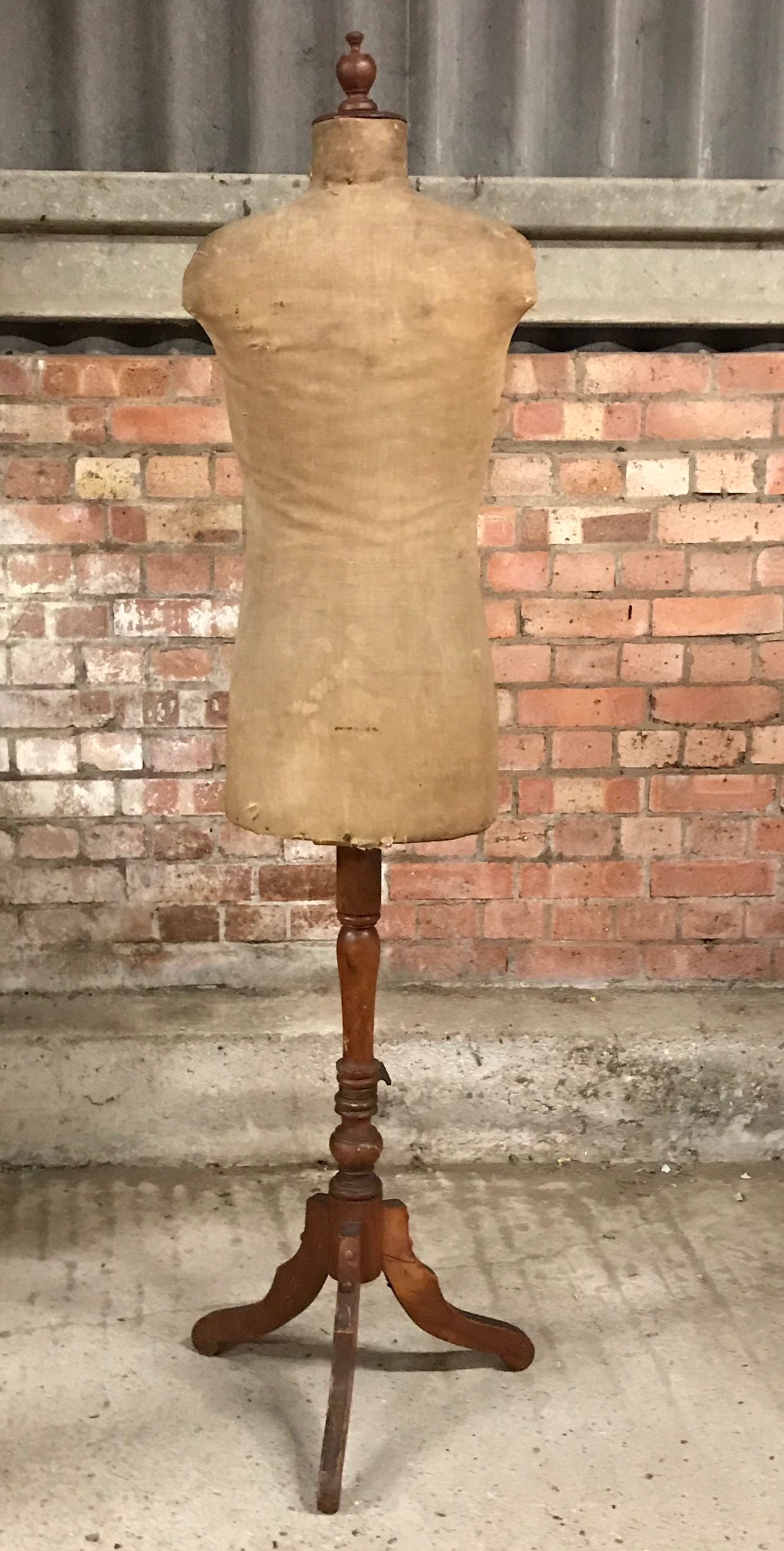 Vintage Antique Adjustable Tailors Dressmakers Mannequin on a Turned